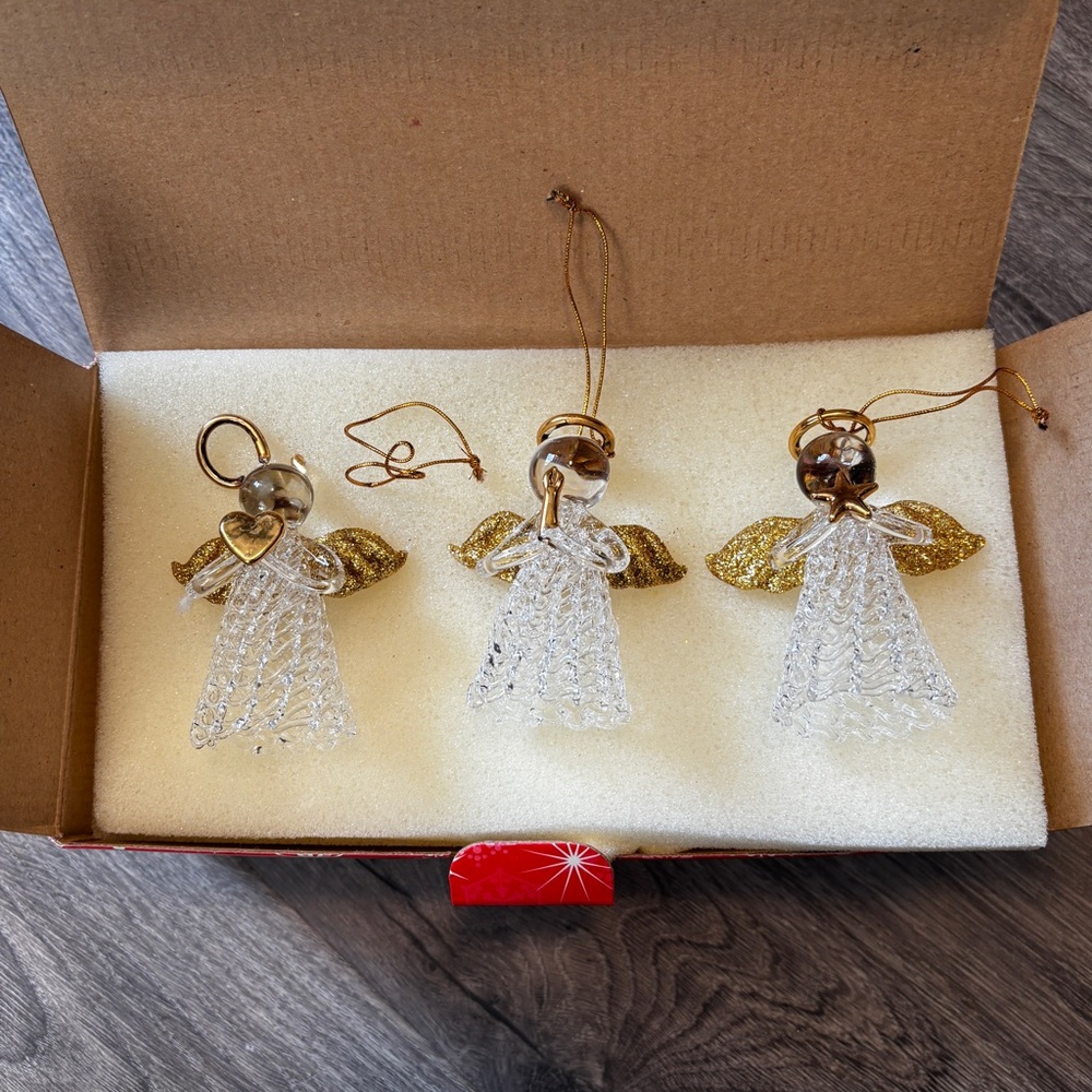 Avon Spun Glass Angel Ornaments